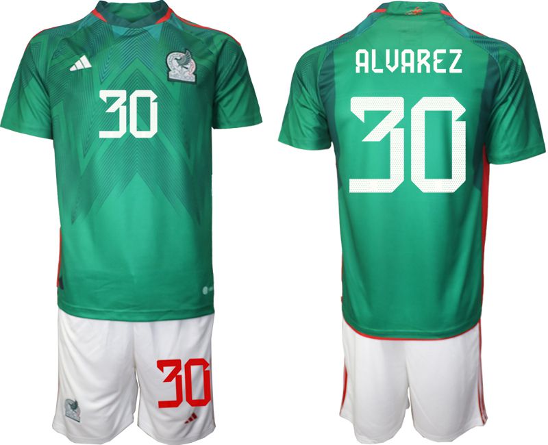 Men 2022 World Cup National Team Mexico home green #30 Soccer Jerseys->mexico jersey->Soccer Country Jersey